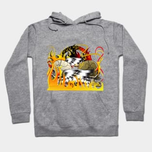 skull rock art and fire danger Hoodie